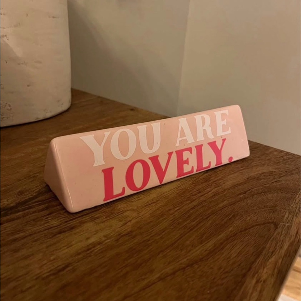 Pink 'You Are Lovely' Decorative Sign